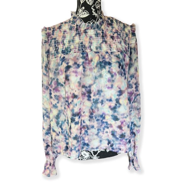 Steve Madden | Soleil Abstract Floral Chiffon Top | S - Picture 2 of 11